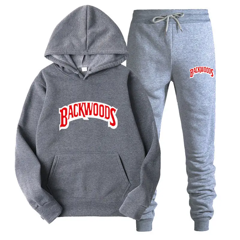 Men Grey Backwoods Hoodie & Pants Set - Image 26