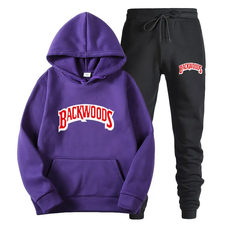 Men Grey Backwoods Hoodie & Pants Set - Image 3