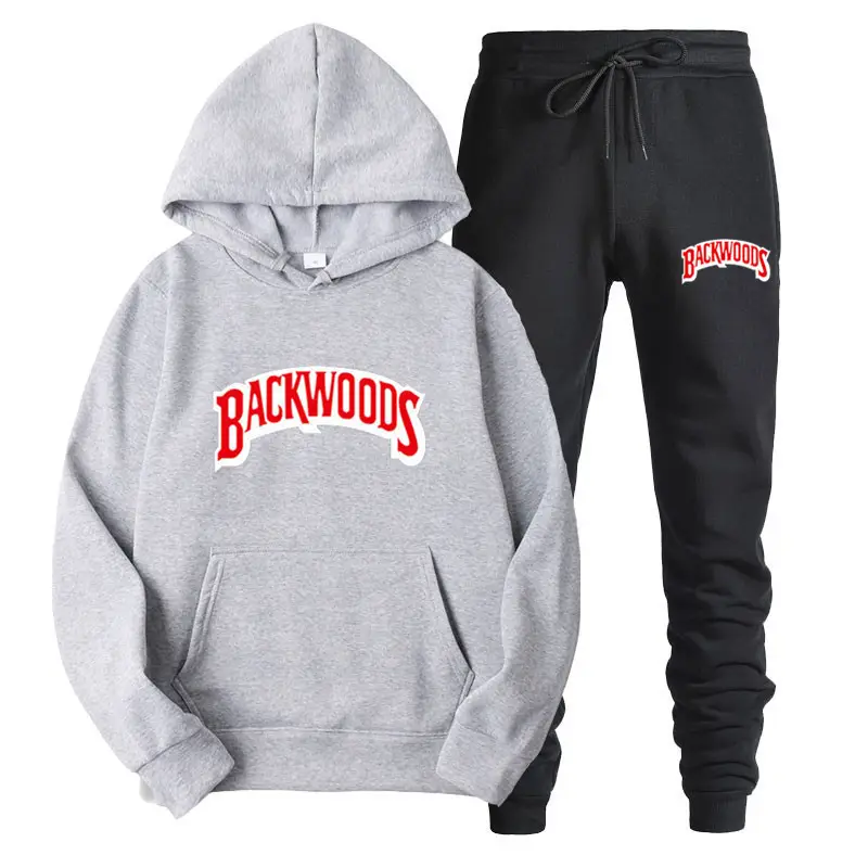 Men Grey Backwoods Hoodie & Pants Set - Image 8