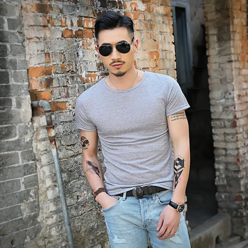 Men's Olive Green Short Sleeve T-Shirt Solid Color - Image 10