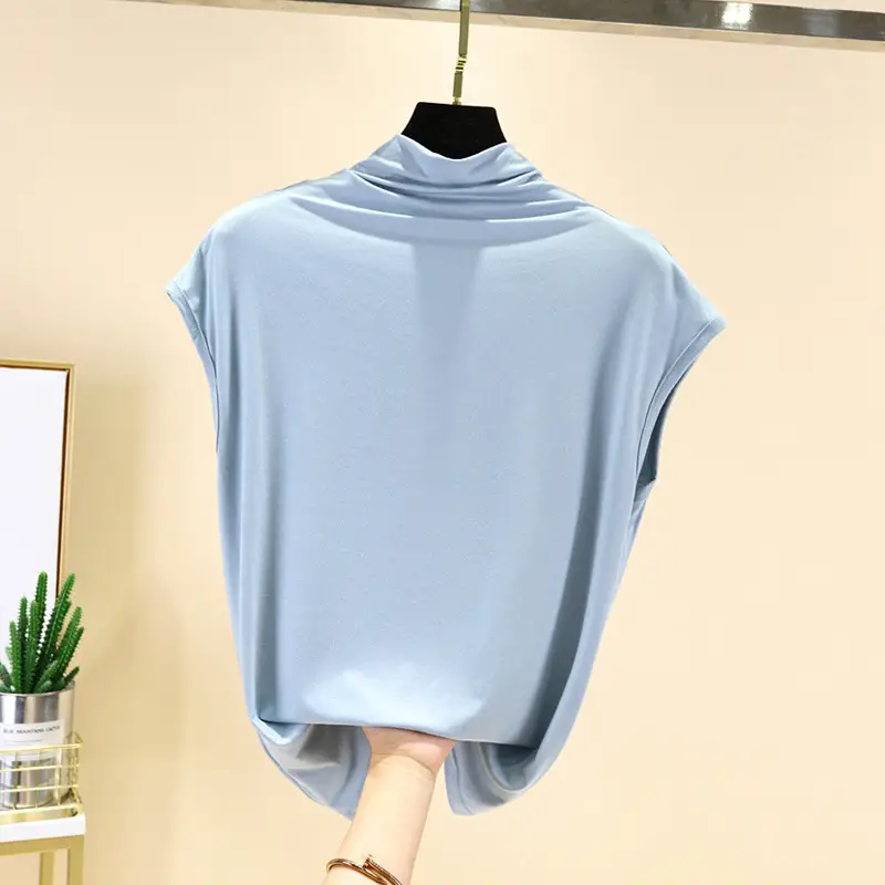 Black Half-Collar Women's T-Shirt Slim Fit - Image 7