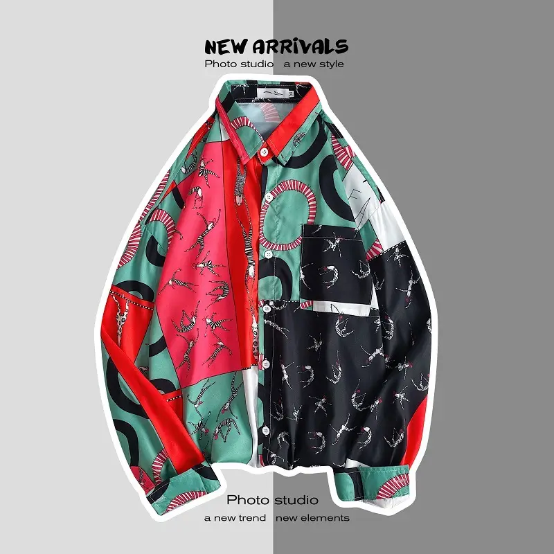Men Korean Style Printed Jacket Spring Autumn Long Sleeve - Image 18