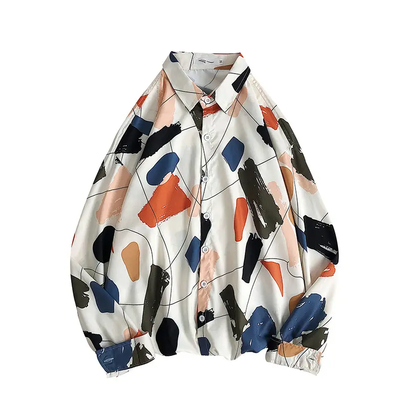 Men Korean Style Printed Jacket Spring Autumn Long Sleeve - Image 19