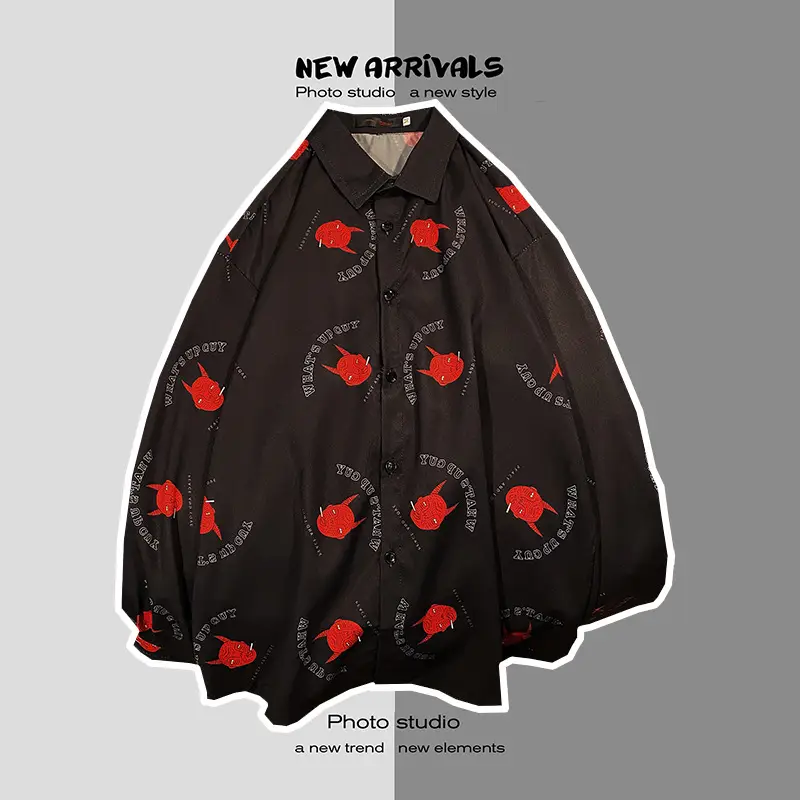 Men Korean Style Printed Jacket Spring Autumn Long Sleeve — feature 10