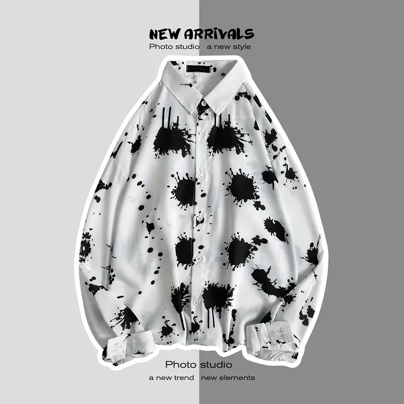 Men Korean Style Printed Jacket Spring Autumn Long Sleeve — feature 11
