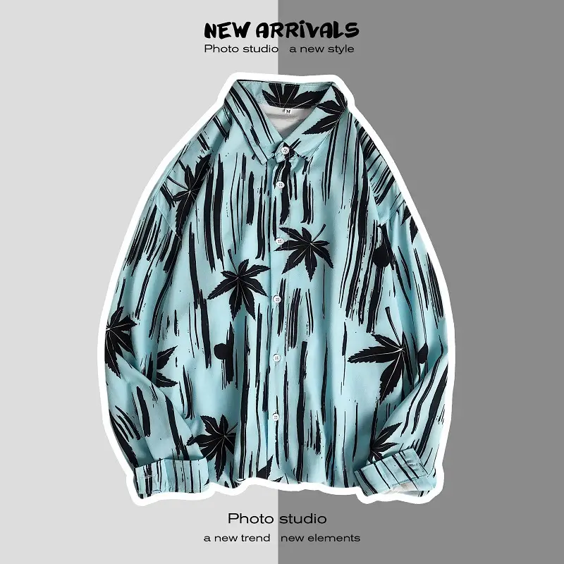 Men Korean Style Printed Jacket Spring Autumn Long Sleeve — feature 14