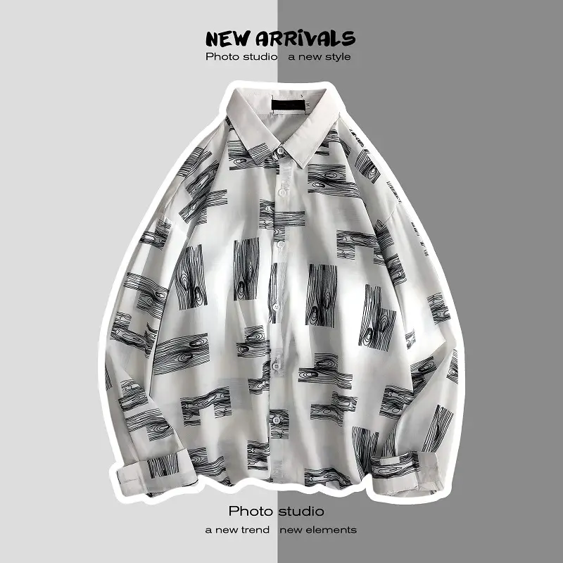 Men Korean Style Printed Jacket Spring Autumn Long Sleeve — feature 19