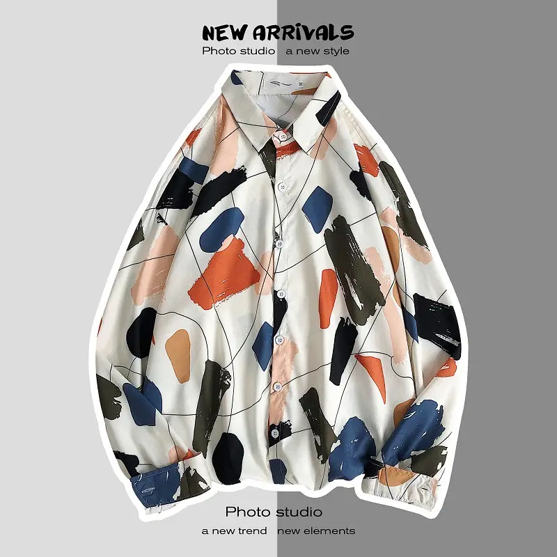 Men Korean Style Printed Jacket Spring Autumn Long Sleeve — feature 26
