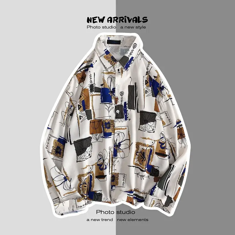 Men Korean Style Printed Jacket Spring Autumn Long Sleeve — feature 27