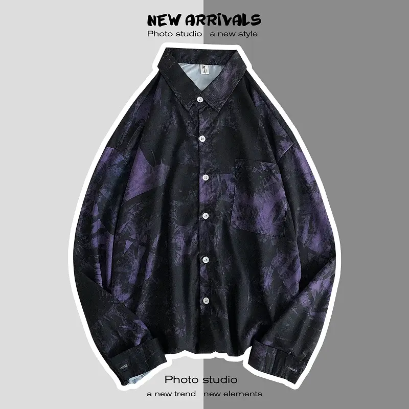 Men Korean Style Printed Jacket Spring Autumn Long Sleeve — feature 35