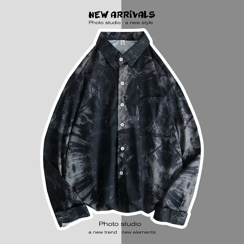 Men Korean Style Printed Jacket Spring Autumn Long Sleeve — feature 37