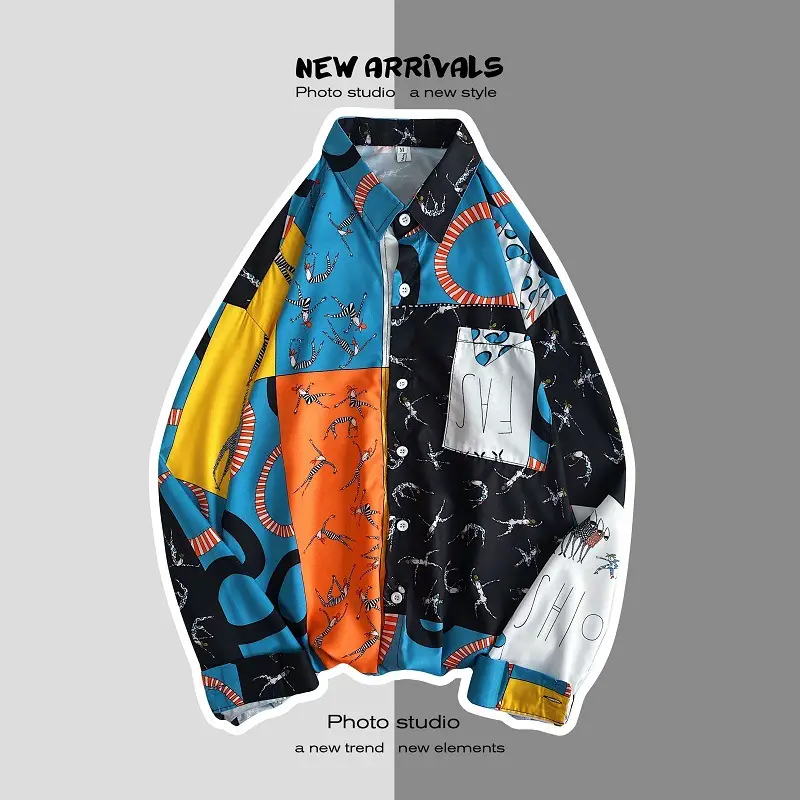 Men Korean Style Printed Jacket Spring Autumn Long Sleeve — feature 8