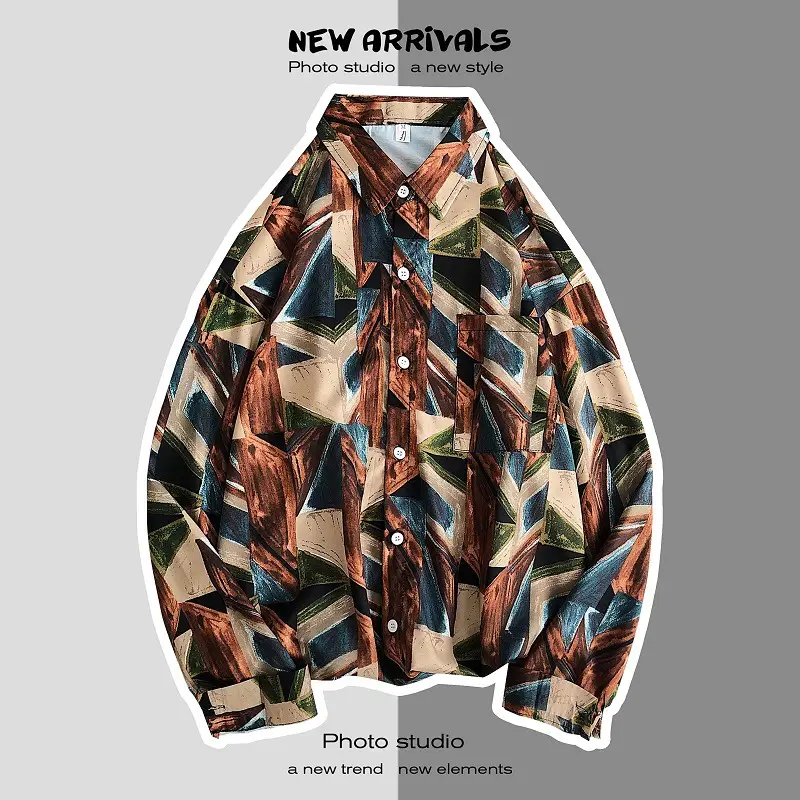 Men Korean Style Printed Jacket Spring Autumn Long Sleeve - Image 10