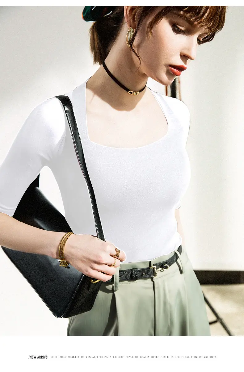 Maroon Mesh Sleeve Top with Square Collar — feature 14