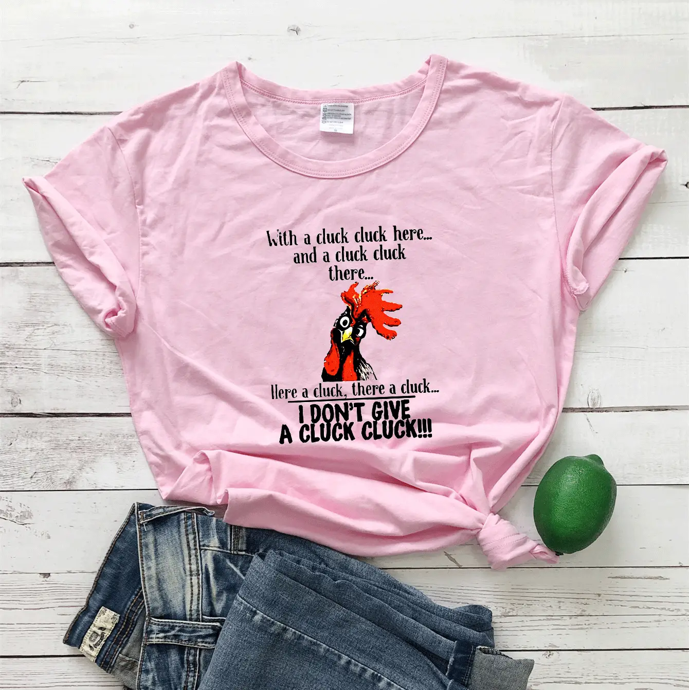 Black T-Shirt with Rooster Graphic Loose Fit Maroon - Image 6
