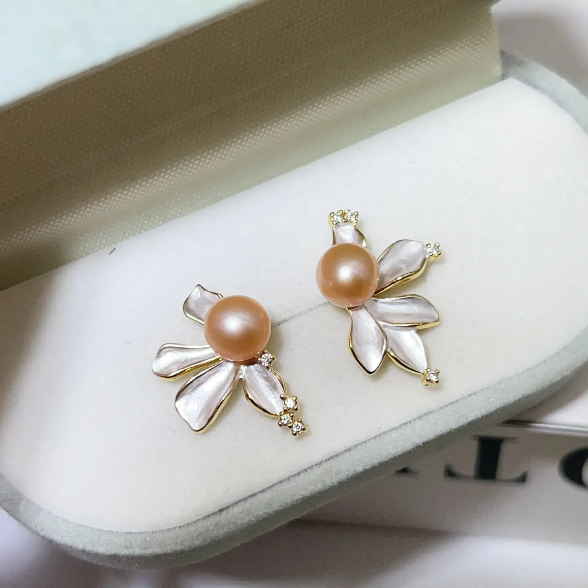 New S925 Natural Freshwater Pearl Earrings 18K Gold Plated - Image 10