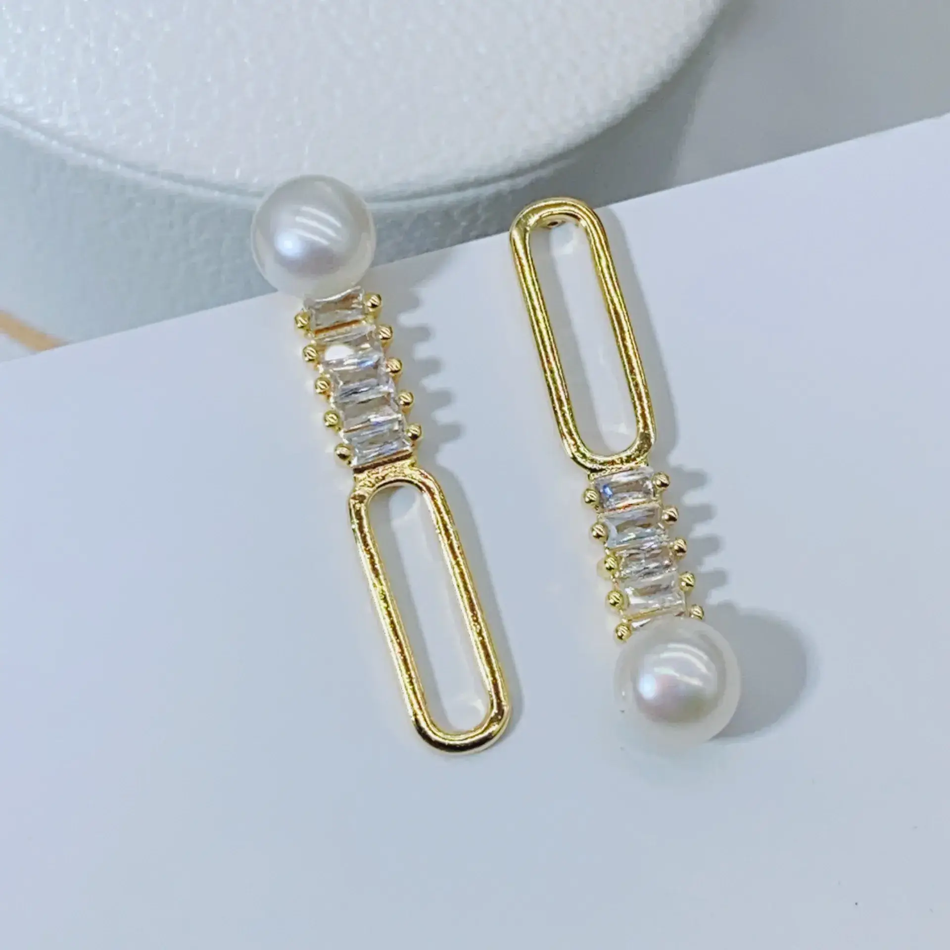 New S925 Natural Freshwater Pearl Earrings 18K Gold Plated - Image 11