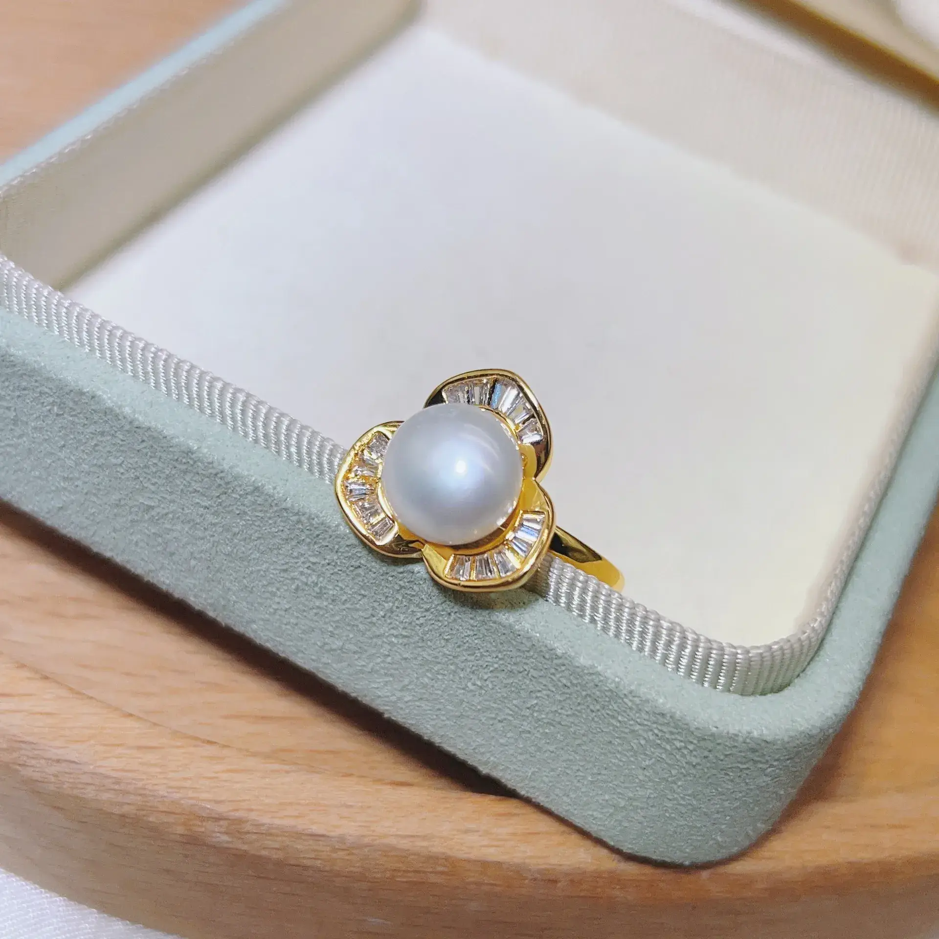 New S925 Natural Freshwater Pearl Earrings 18K Gold Plated - Image 12