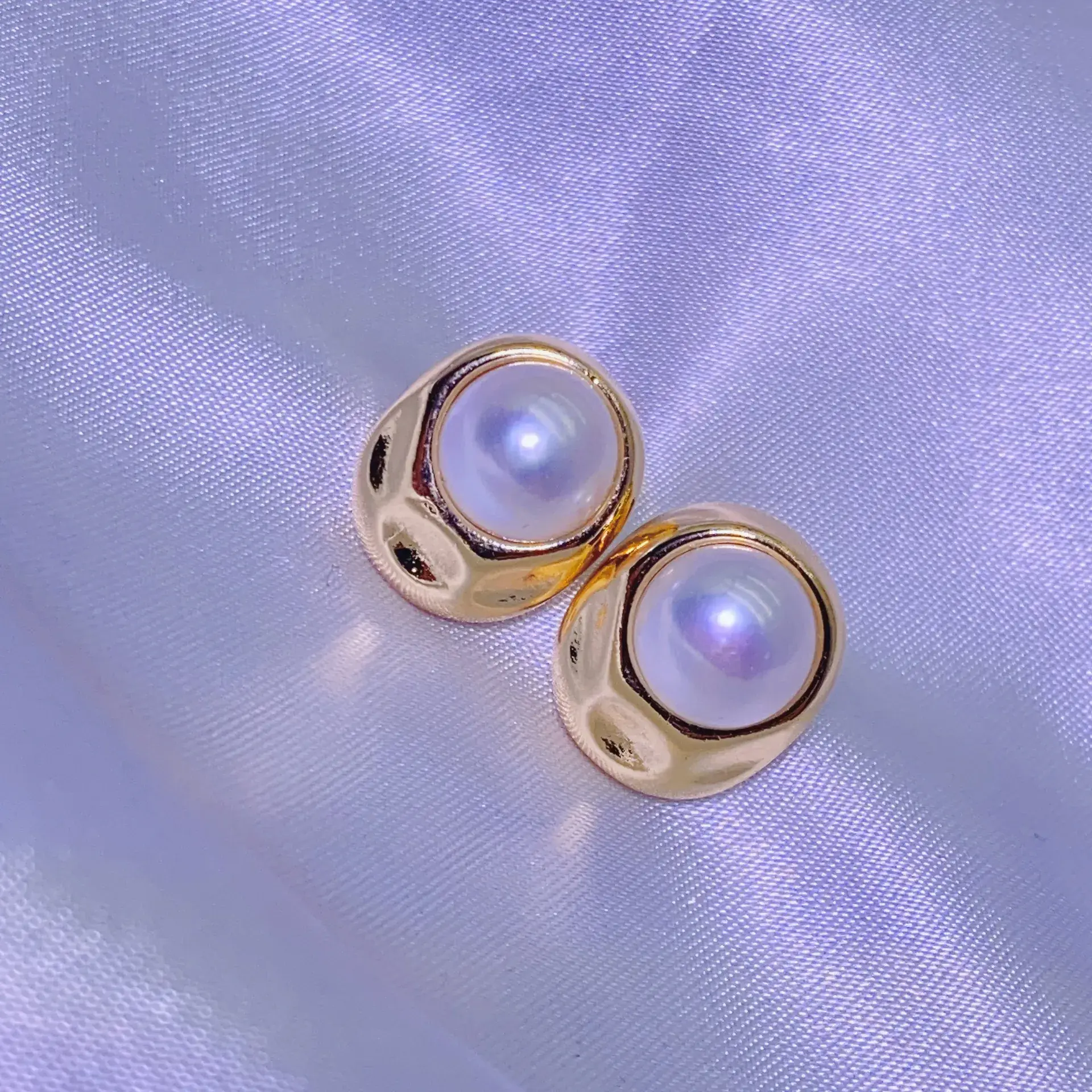 New S925 Natural Freshwater Pearl Earrings 18K Gold Plated - Image 22