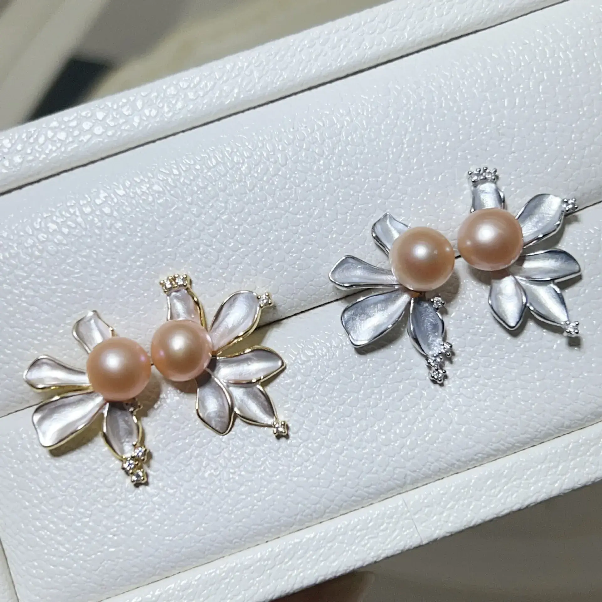 New S925 Natural Freshwater Pearl Earrings 18K Gold Plated - Image 24
