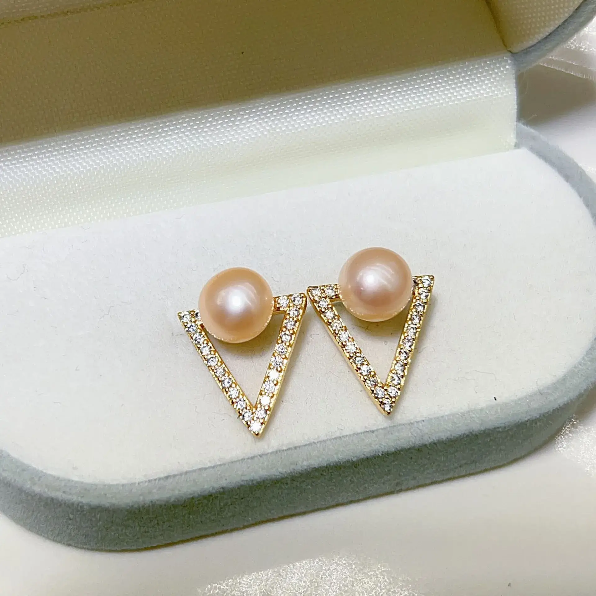 New S925 Natural Freshwater Pearl Earrings 18K Gold Plated - Image 26