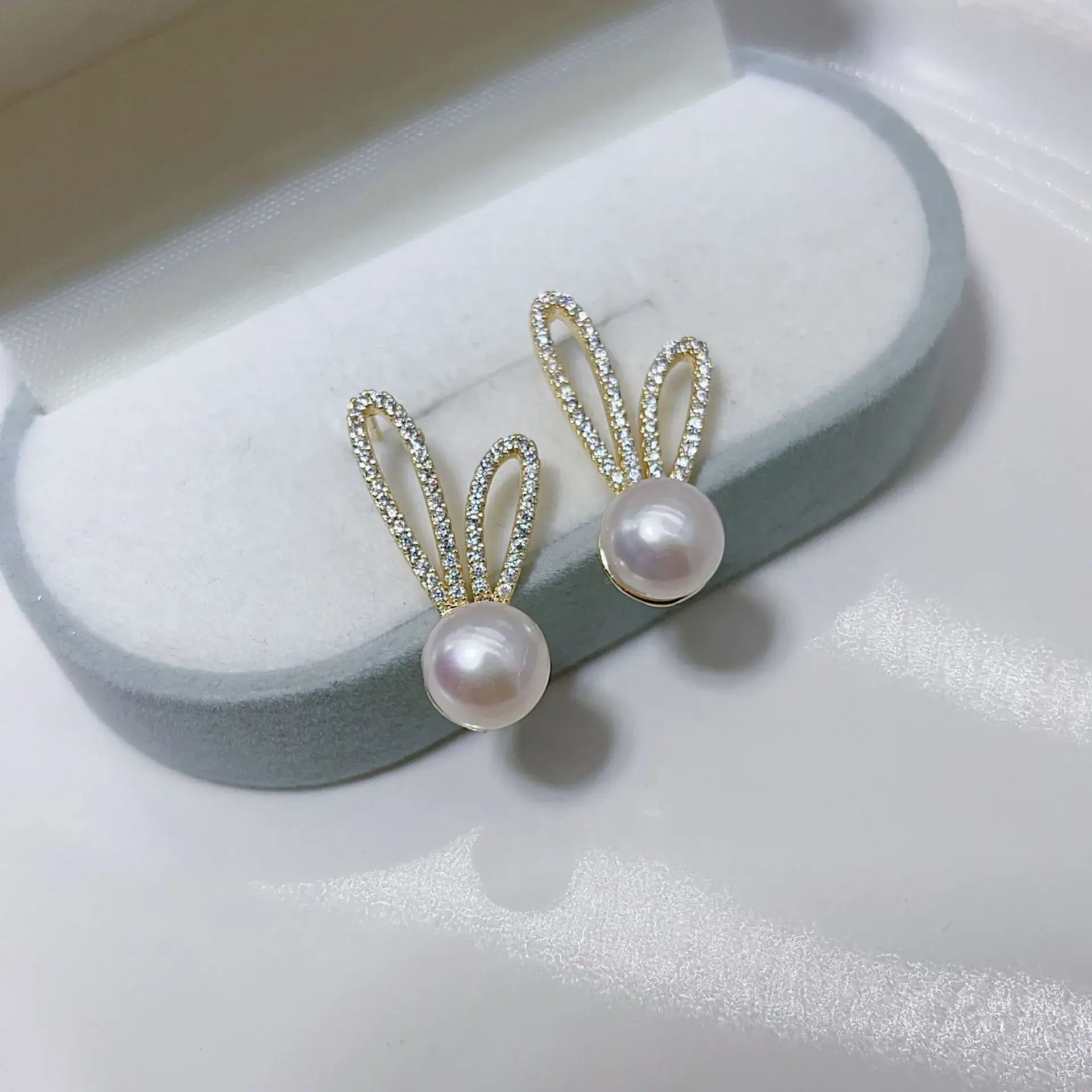 New S925 Natural Freshwater Pearl Earrings 18K Gold Plated - Image 30