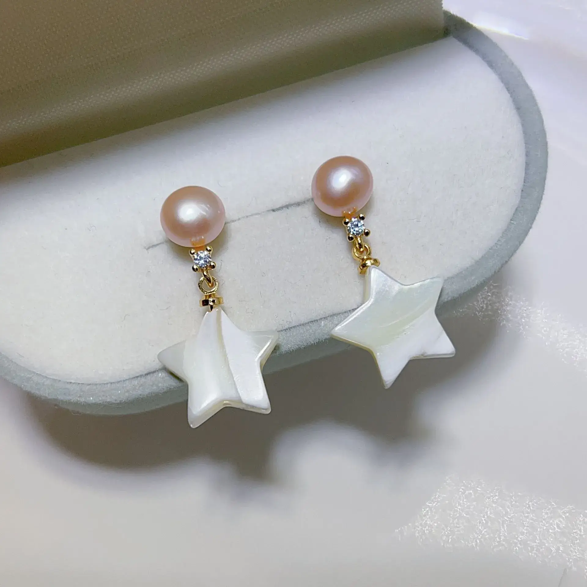 New S925 Natural Freshwater Pearl Earrings 18K Gold Plated - Image 35