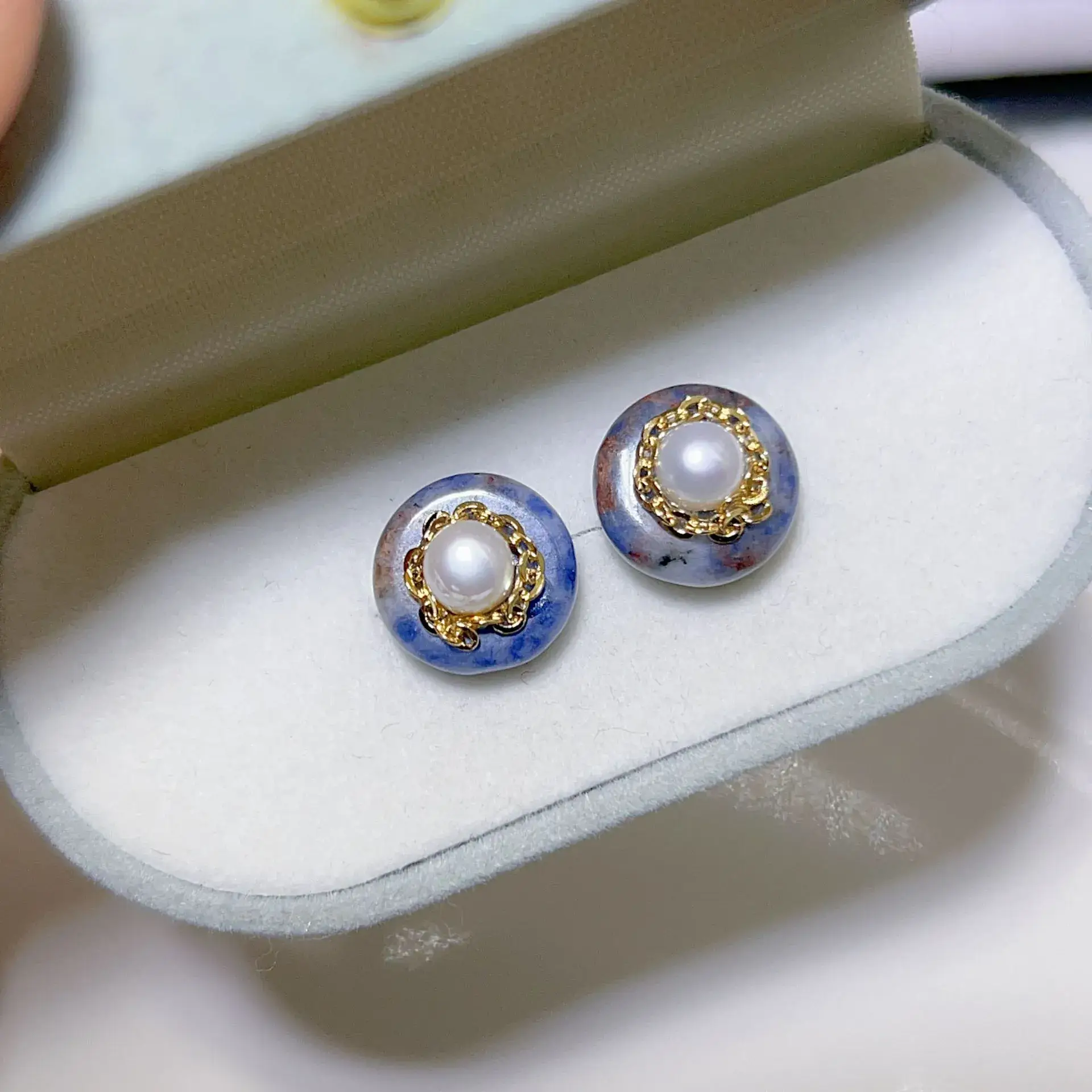 New S925 Natural Freshwater Pearl Earrings 18K Gold Plated - Image 38