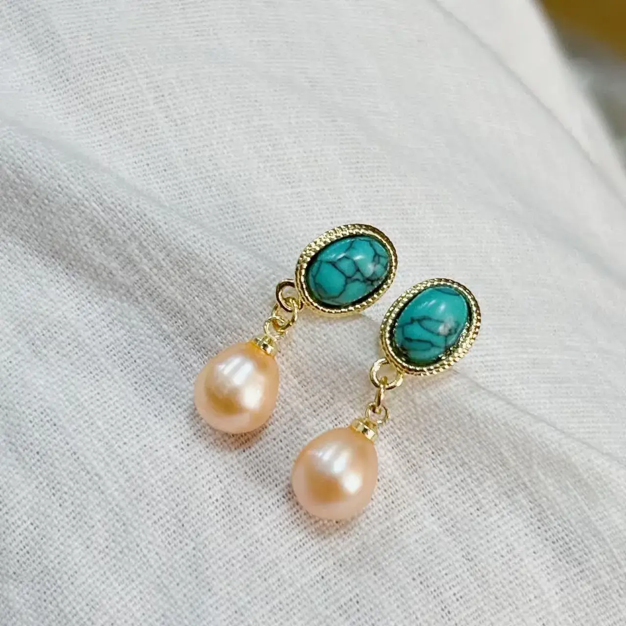 New S925 Natural Freshwater Pearl Earrings 18K Gold Plated - Image 48
