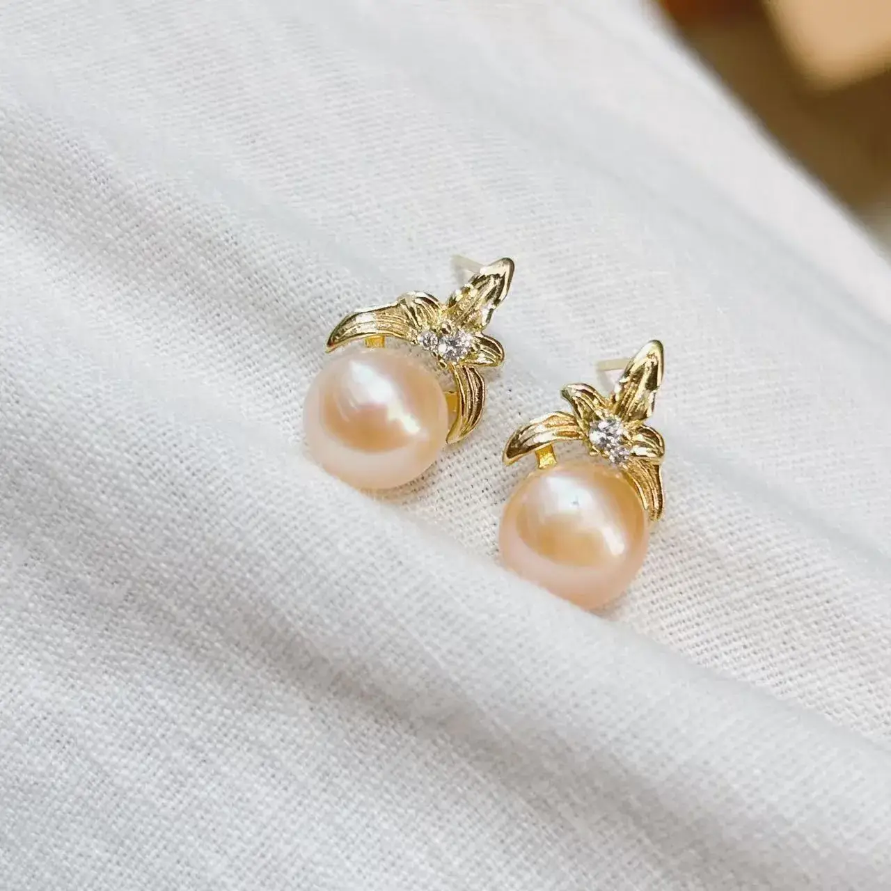 New S925 Natural Freshwater Pearl Earrings 18K Gold Plated - Image 49