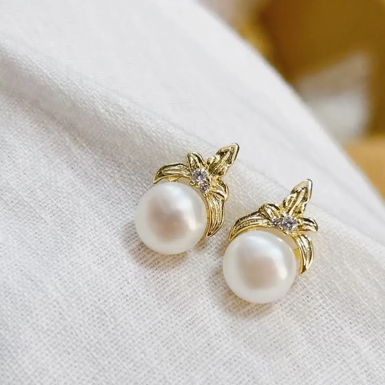 New S925 Natural Freshwater Pearl Earrings 18K Gold Plated - Image 50