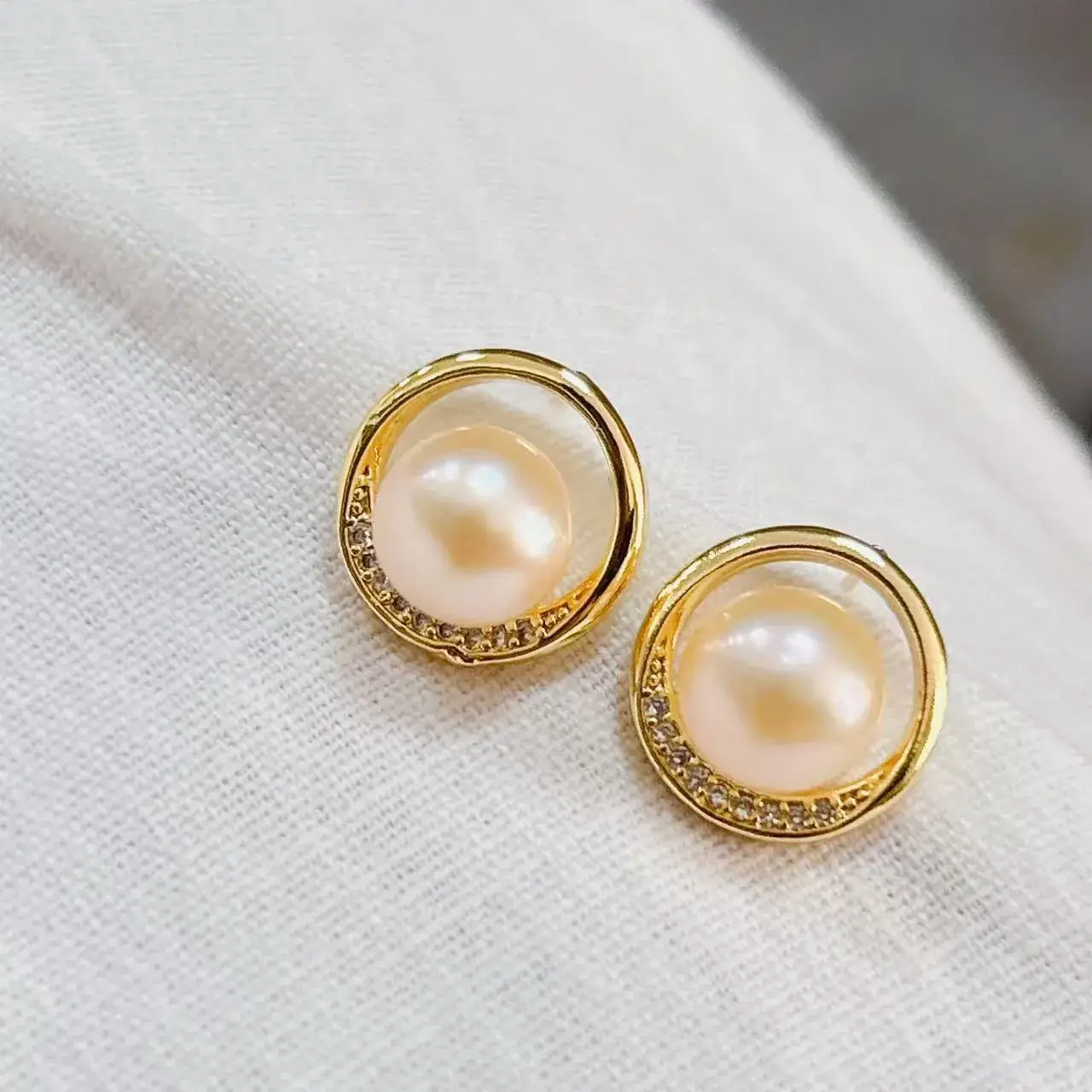 New S925 Natural Freshwater Pearl Earrings 18K Gold Plated - Image 57