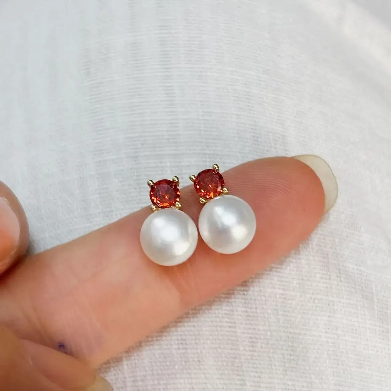 New S925 Natural Freshwater Pearl Earrings 18K Gold Plated - Image 60