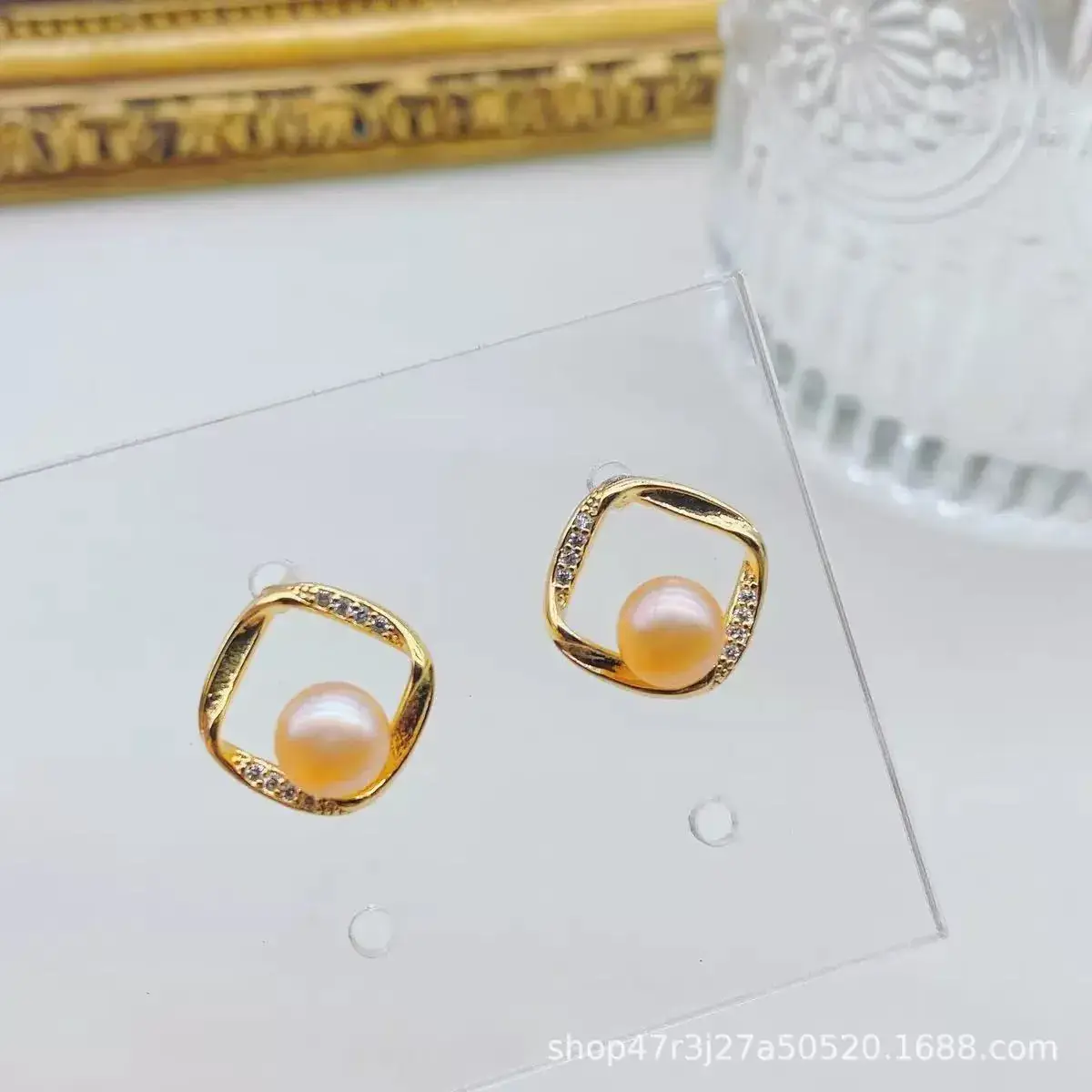 New S925 Natural Freshwater Pearl Earrings 18K Gold Plated - Image 62
