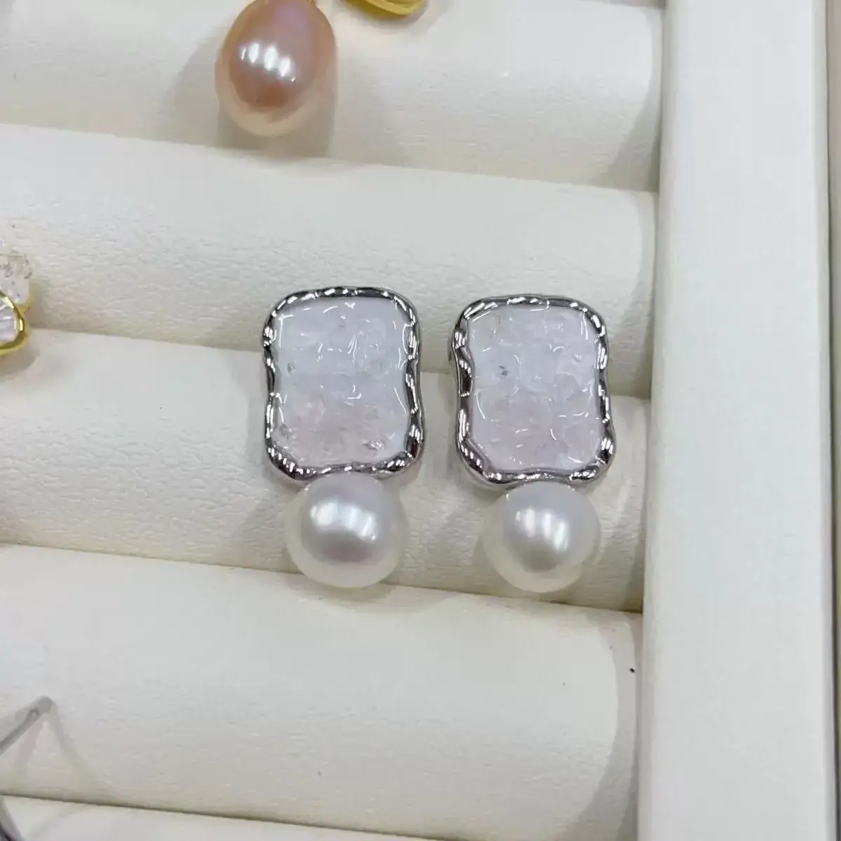 New S925 Natural Freshwater Pearl Earrings 18K Gold Plated - Image 63