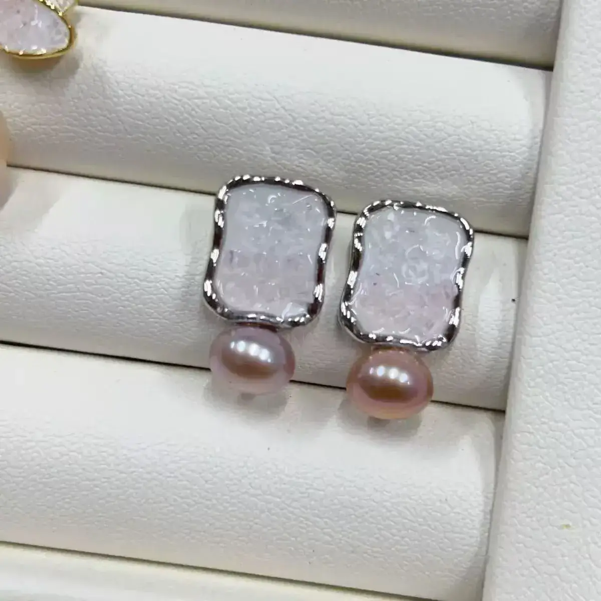 New S925 Natural Freshwater Pearl Earrings 18K Gold Plated - Image 64