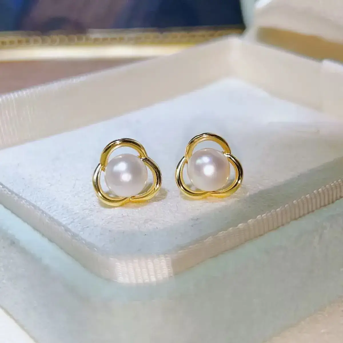 New S925 Natural Freshwater Pearl Earrings 18K Gold Plated - Image 69