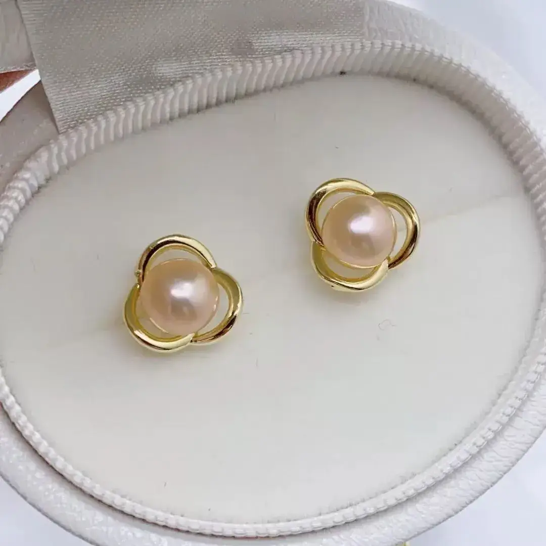 New S925 Natural Freshwater Pearl Earrings 18K Gold Plated - Image 70