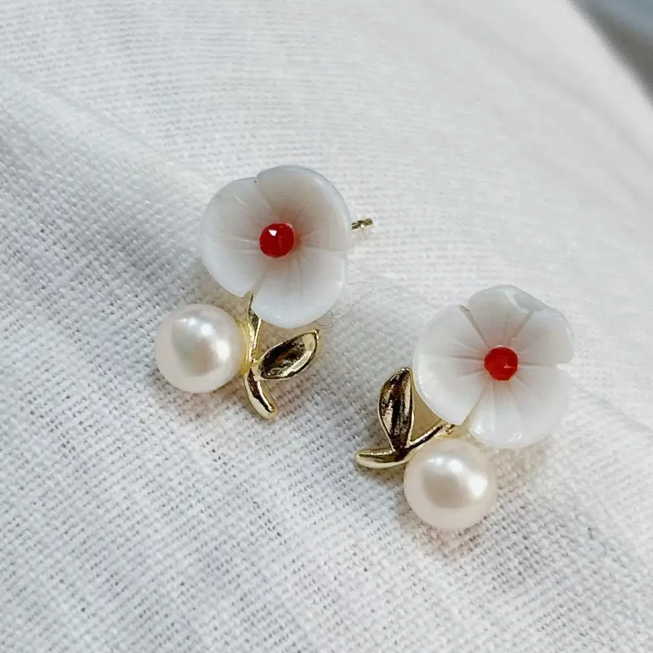New S925 Natural Freshwater Pearl Earrings 18K Gold Plated - Image 71