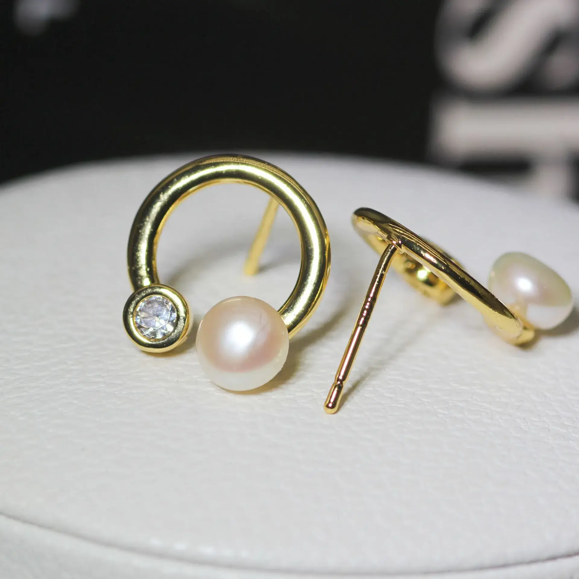 New S925 Natural Freshwater Pearl Earrings 18K Gold Plated - Image 80