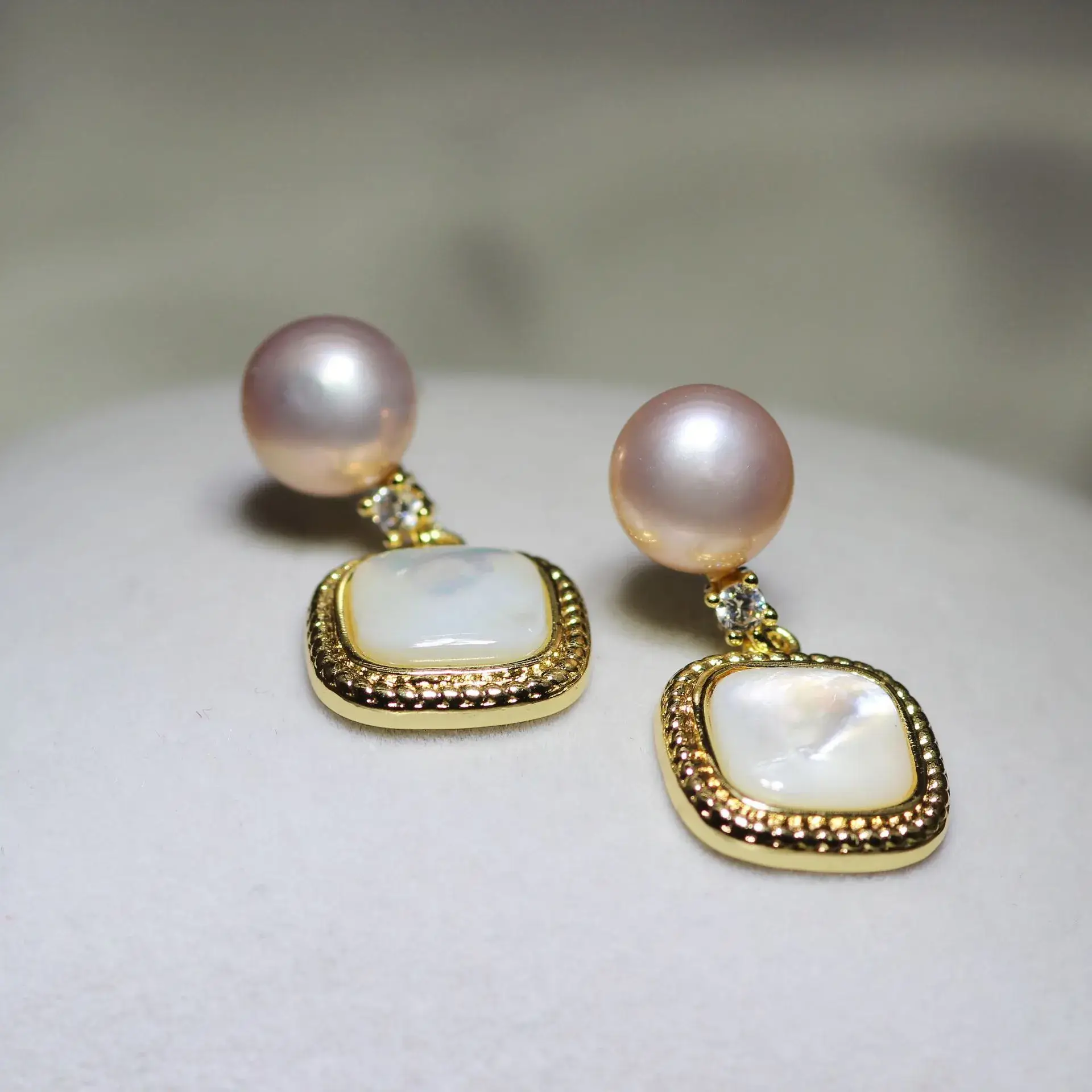 New S925 Natural Freshwater Pearl Earrings 18K Gold Plated - Image 86