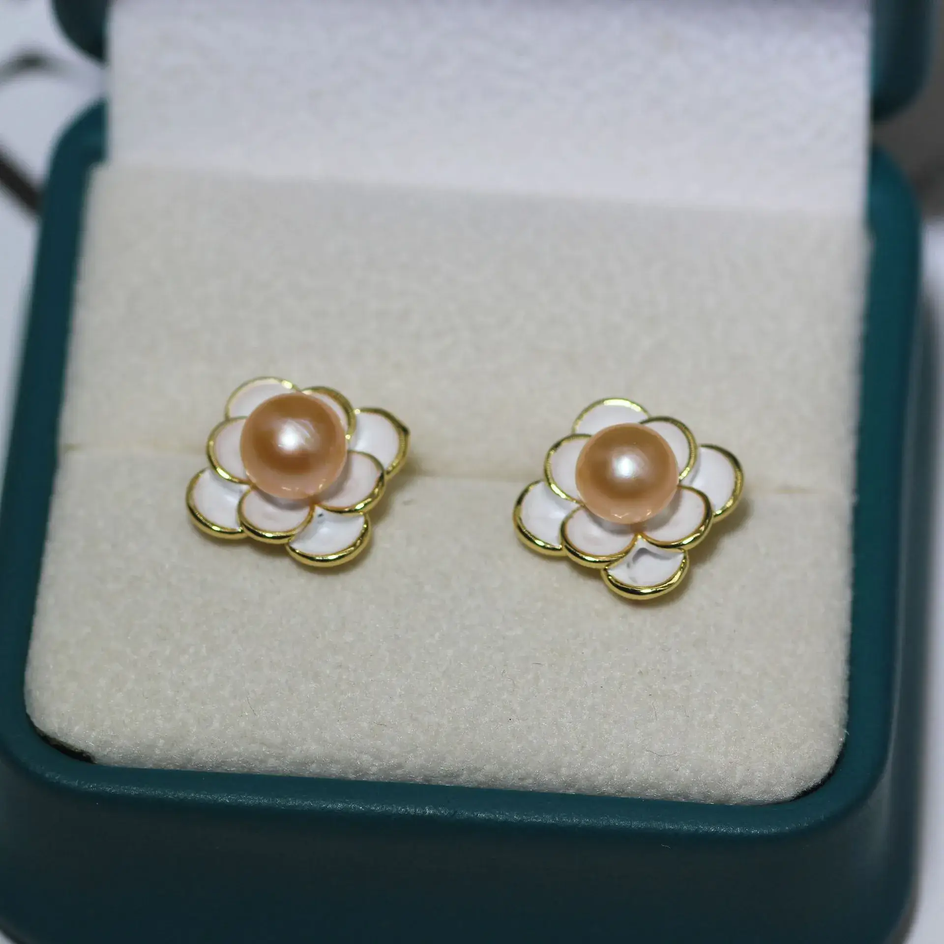 New S925 Natural Freshwater Pearl Earrings 18K Gold Plated - Image 88