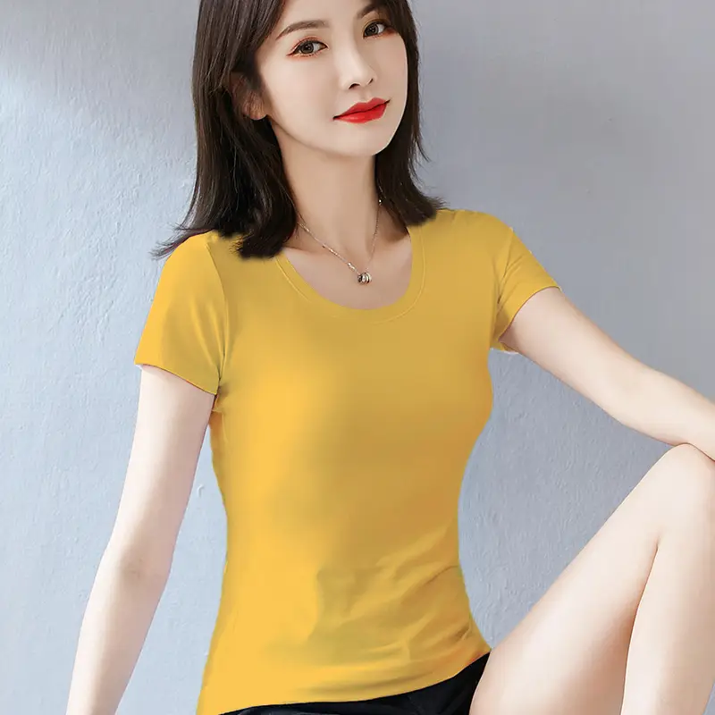 Pure Cotton Women's Slim Fit White T-Shirt - Image 10