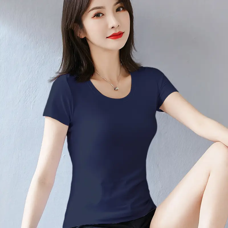Pure Cotton Women's Slim Fit White T-Shirt - Image 11
