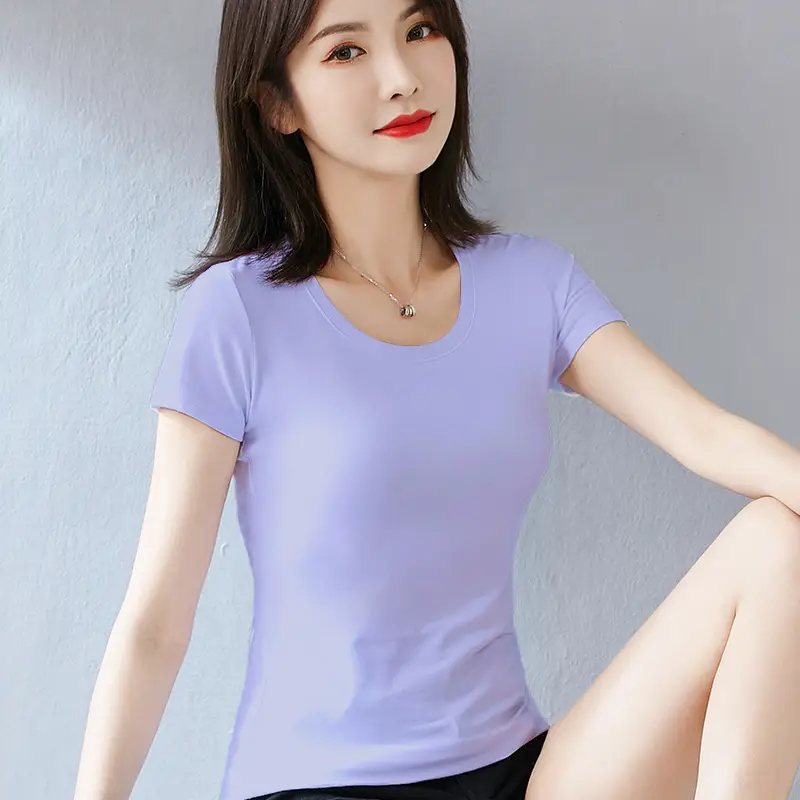 Pure Cotton Women's Slim Fit White T-Shirt - Image 12