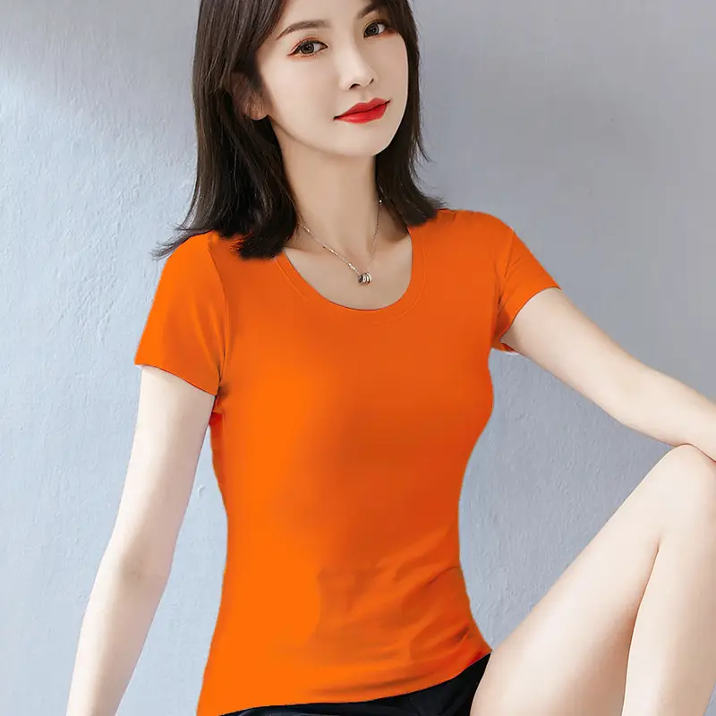 Pure Cotton Women's Slim Fit White T-Shirt - Image 14