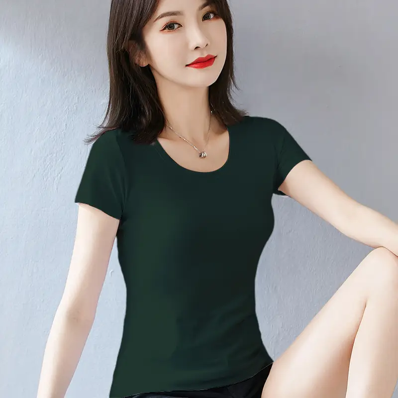 Pure Cotton Women's Slim Fit White T-Shirt - Image 16