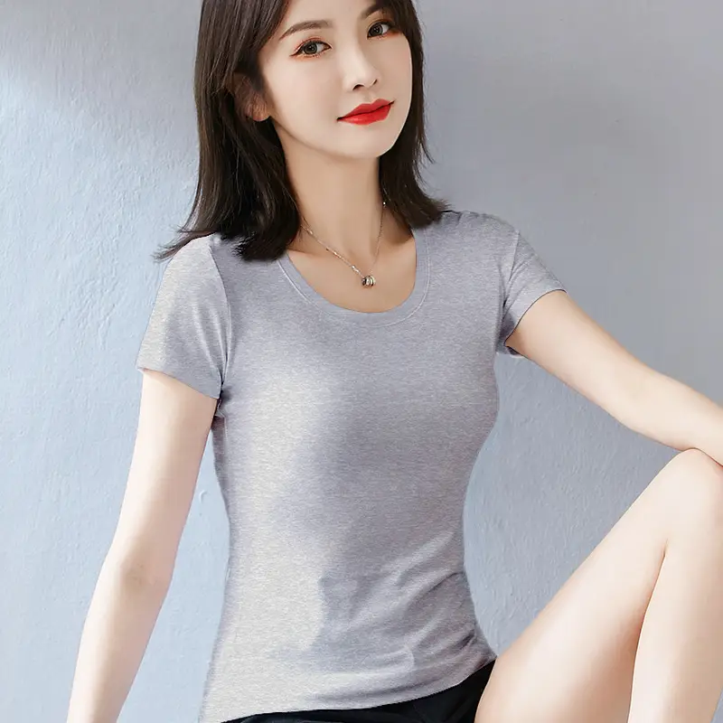 Pure Cotton Women's Slim Fit White T-Shirt - Image 5