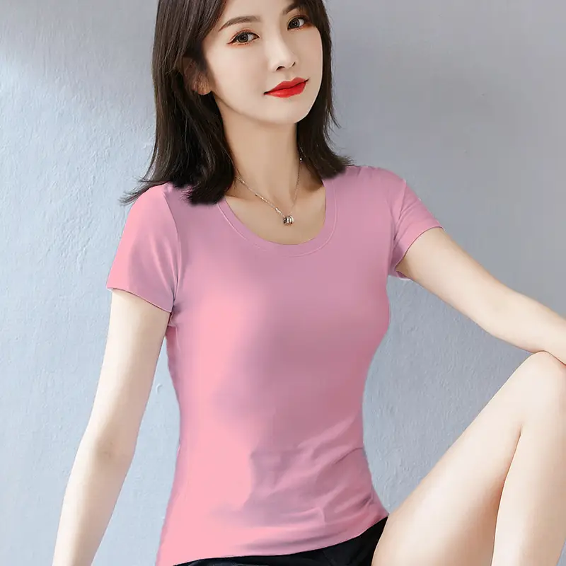 Pure Cotton Women's Slim Fit White T-Shirt - Image 6