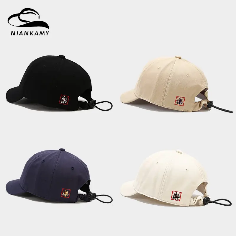 Gray Retro Japanese Style Baseball Cap with Leather Label - Image 6